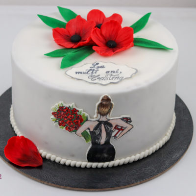 Tort decor floare de mac